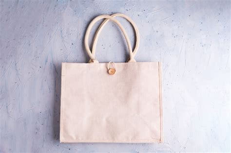 Premium Photo | Eco friendly reusable recyclable cotton eco bag on gray ...