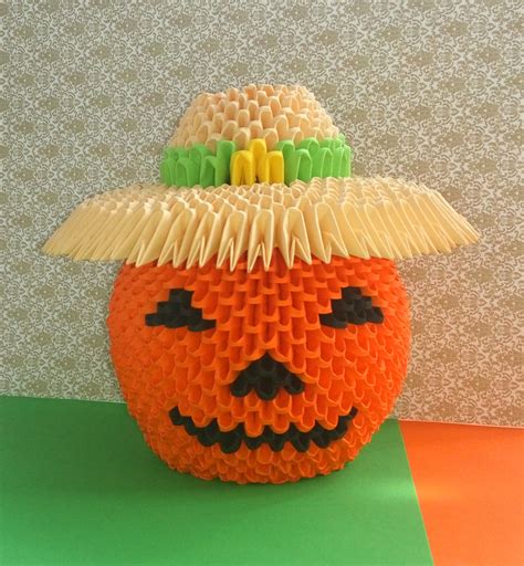 3d Origami Halloween pumpkin Paper pumpkin Halloween ornaments