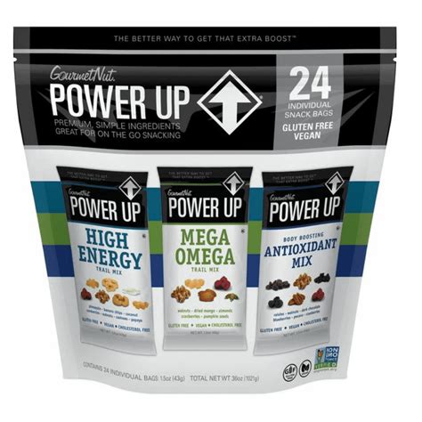 Power Up Trail Mix Variety Pack Mega Omega, High Energy & Antioxidant Mix- Non-GMO, Vegan ...