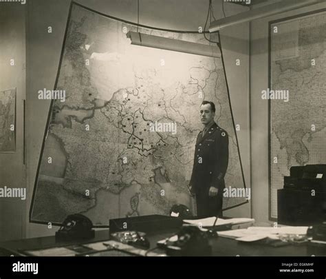 White House Map Room, ca. 1943. U.S. Army Signal Corps Officer Al ...