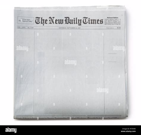 Fake Newspaper Front Page Blank Stock Photo - Alamy