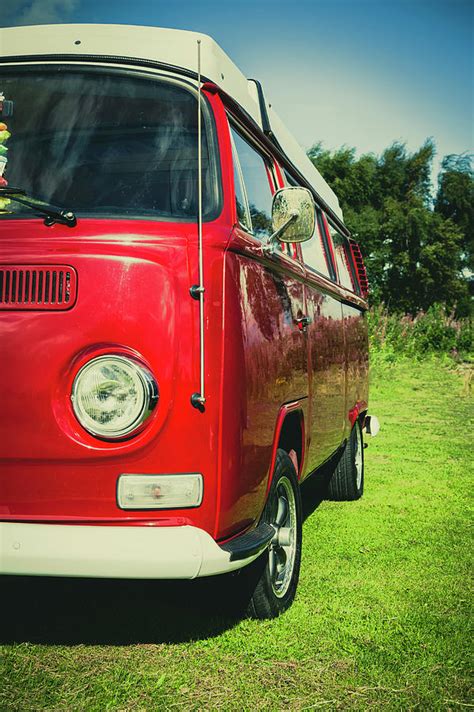 Red VW T2 Camper Van front view Photograph by Richard Nixon - Fine Art America