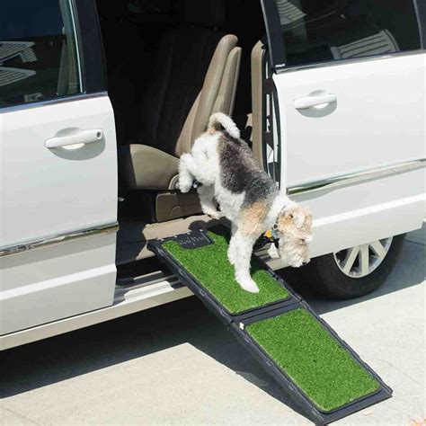 Natural-Step™ Pet Ramp with Poly Grass for Dog Comfort