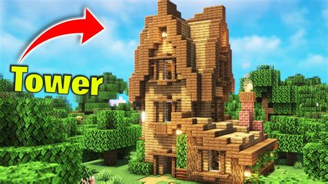 How to Build a Wooden Survival Tower - Minecraft Tutorial - YouTube