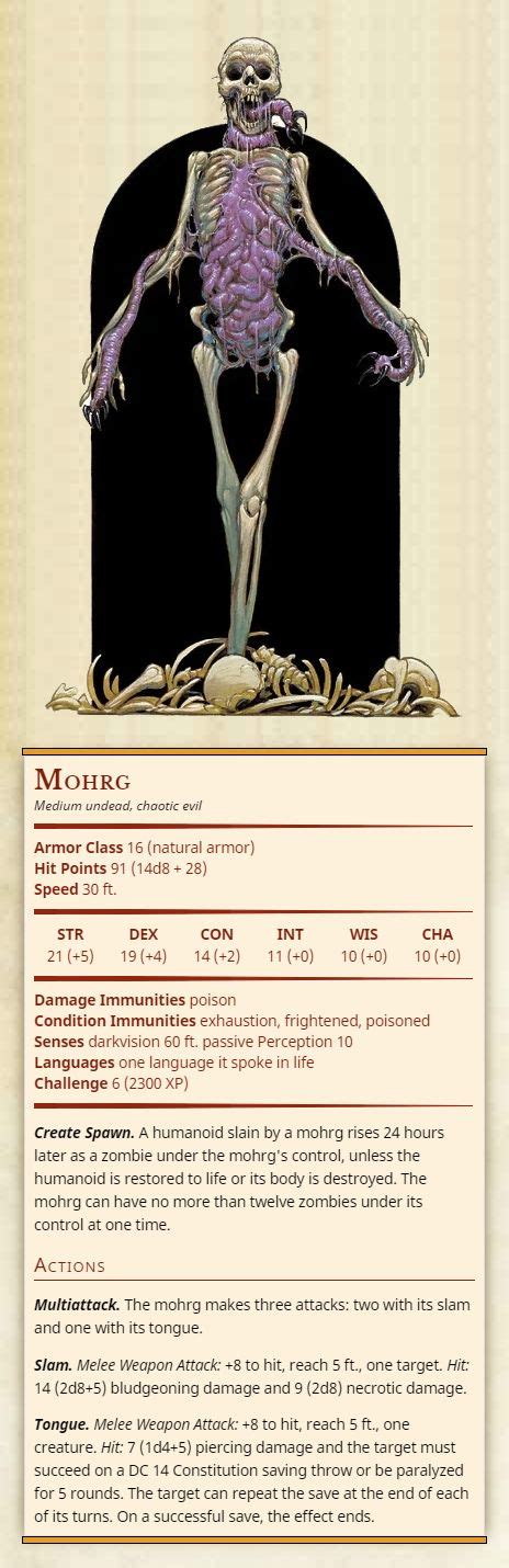 MohrgMedium undead, chaotic evilArmor Class 16 (natural armor)Hit ...