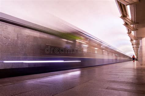 Subway Metro Train Arriving at a Station Stock Photo - Image of ...