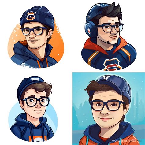 Cheerful Programmer Avatar in Hockey Jersey and Hat for Jira Profile ...