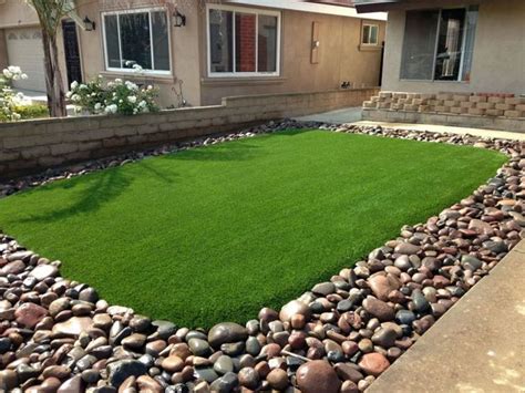 10+ Fancy Garden Decorating Ideas with Grass and Stones 3 | Small backyard landscaping, Turf ...