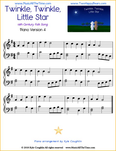 Twinkle, Twinkle, Little Star Piano Sheet Music