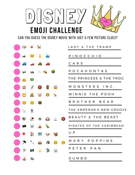 Disney Emoji Challenge Game