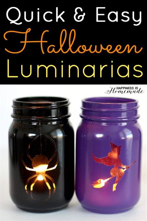 Easy Halloween Mason Jar Luminarias - Happiness is Homemade