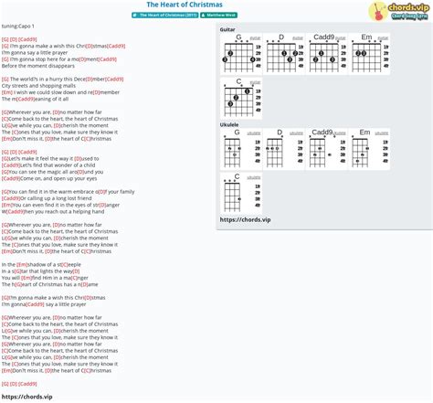 Chord: The Heart of Christmas - tab, song lyric, sheet, guitar, ukulele ...