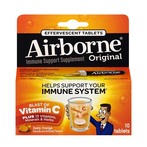 Airborne Zesty Orange (Adult) 10 effervescent tabs – HealthQuest Ltd.