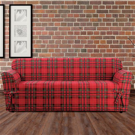 Highland Plaid Relaxed-Fit Sofa Slipcover | Slipcovers, Tartan sofa, Slipcovered sofa