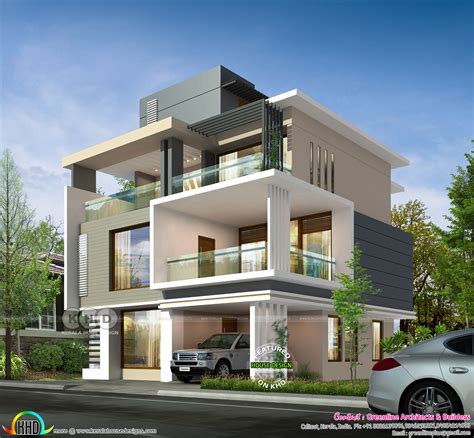 3719 square feet 3 storied ultra modern home - Kerala Home Design and ...