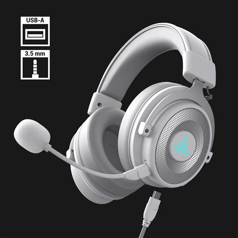 EKSA® E900 Pro Upgraded 7.1 Virtual Surround Sound White Gaming Headse