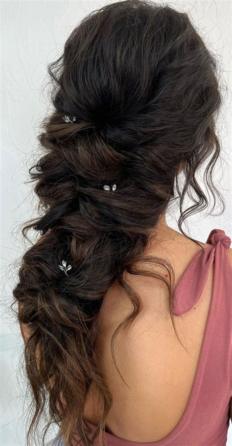 53 Best Wedding Hairstyles for 2023 Brides : Brunette Bridal Braid