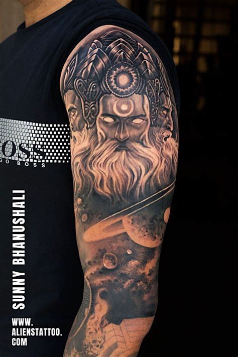 Lord Brahma Tattoo by Sunny Bhanushali at Aliens Tattoo, India | Alien ...