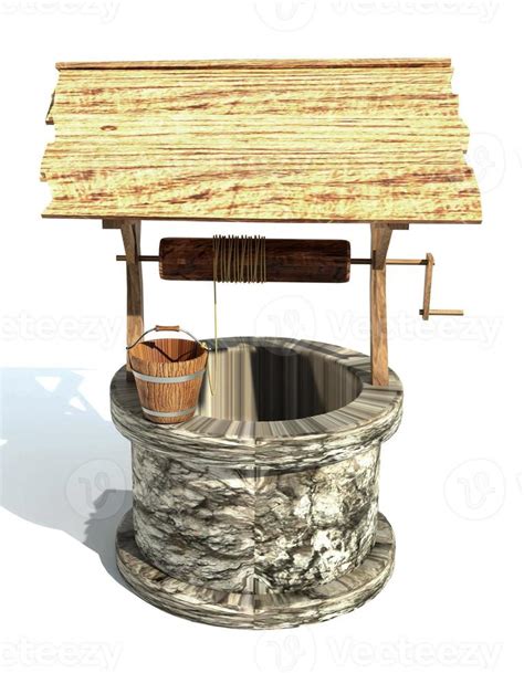 retro old stone water well 3d render illustration 10148799 Stock Photo ...