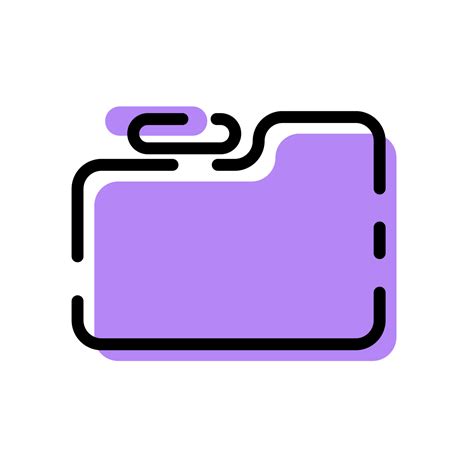 Cute Purple Folder File Icon Flat Design For App Label Vector Illustration 7165693 Vector Art at ...