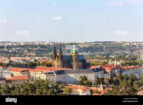 Prague Castle aerial full view, Czech Republic Stock Photo - Alamy