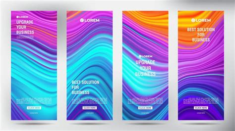 Mesh Color Flow roll up business brochure flyer banner design vertical ...