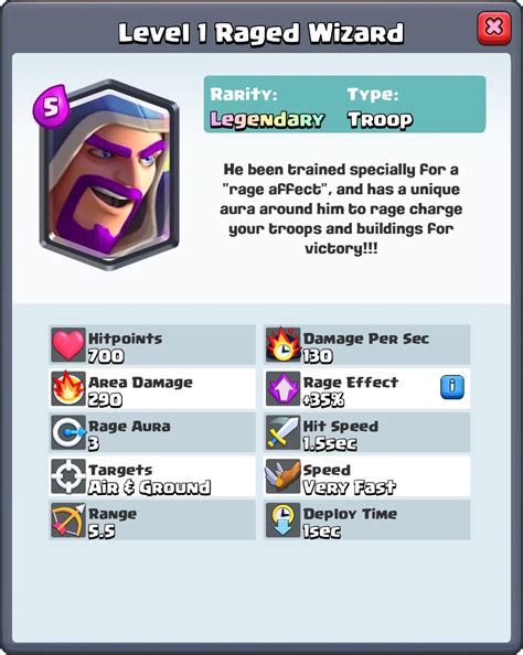 Clash Royale Card idea: Raged Wizard! Inferno wizard, Haste wizard ...