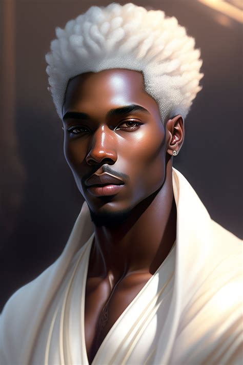 Fantasy Concept Art, Fantasy Rpg, Bronze Skin, Handsome Black Men, White Hair, Young Man ...