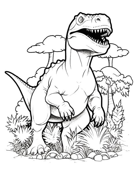 Simple Dinosaur Coloring Pages