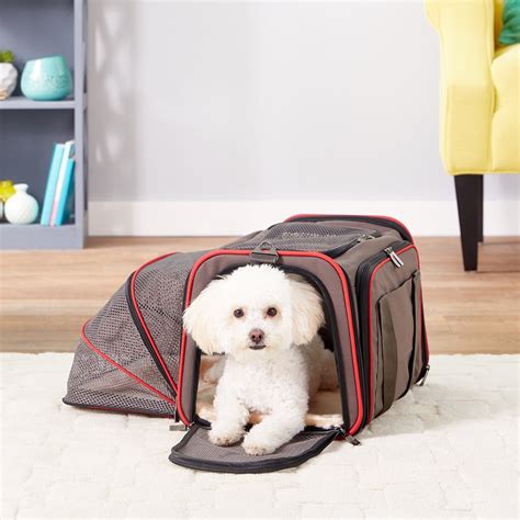 Petsfit Double Sided Expandable Dog & Cat Carrier, Gray, Medium - Chewy.com