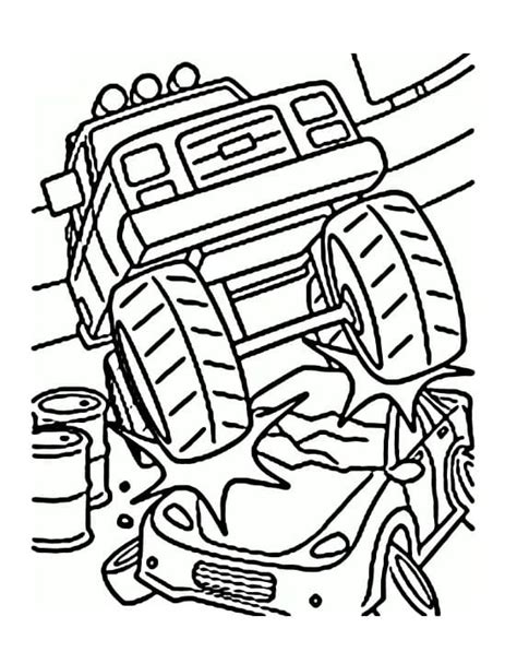 Monster Truck Smash coloring page - Download, Print or Color Online for Free