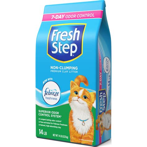 Fresh Step Non-Clumping Premium Cat Litter with Febreze Freshness, Scented - 14 lbs - Walmart.com