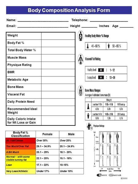 Printable Body Composition Analysis Form - Printable Forms Free Online