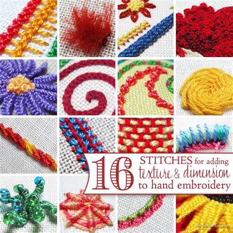 16 Stitches to Add Texture & Dimension to Hand Embroidery ...