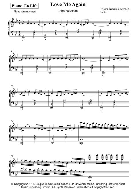 Love Me Again - Piano Solo - Digital Sheet Music | Sheet Music Plus