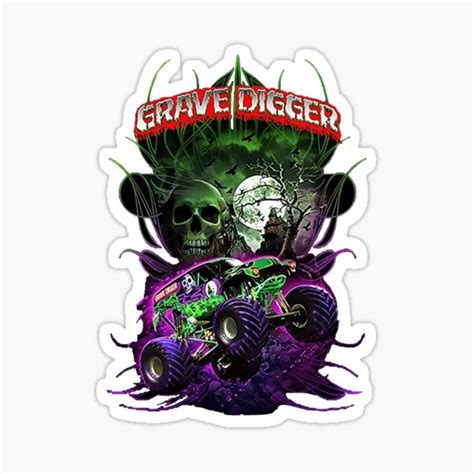 "grave digger monster jam monster truck Classic ." Sticker for Sale by andreviol | Redbubble