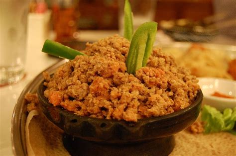 Ethiopian Kitfo dish of spices and minced raw beef meat. (With images ...