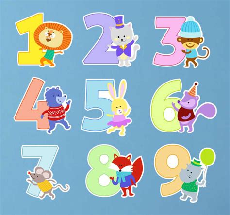 Number Collection for Children Stickers - TenStickers