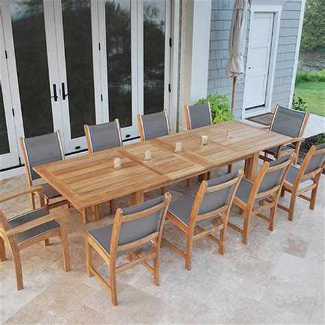 Kingsley Bate Hyannis Teak Rectangular Outdoor Extendable Dining Table - 82.5"-118"