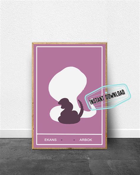Pokemon Evolution Ekans Arbok Printable Poster | Printable Wall Art ⎜Instant Digital Download by ...