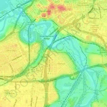 Cuyahoga River topographic map, elevation, terrain