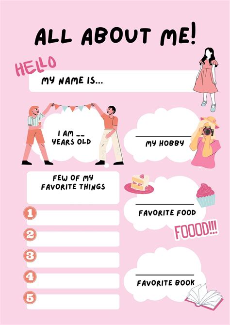 Free Printable All About Me Posters