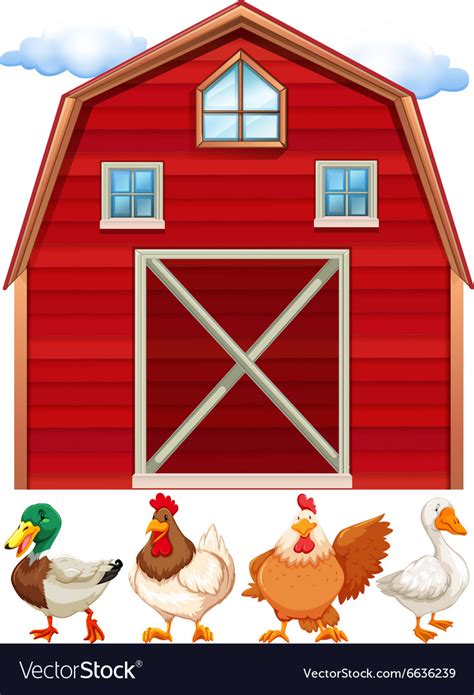 Barn and farm animals Royalty Free Vector Image