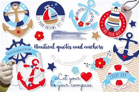 Nautical quotes graphics | illustrations | vectors | clipart