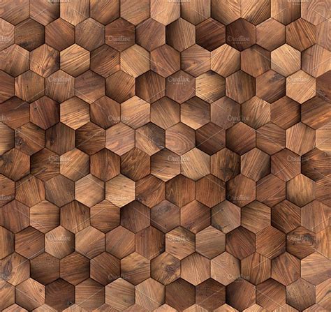 Hexagons wood wall seamless texture stock photo containing background and | Wood texture ...