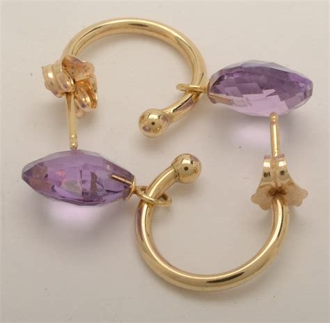 14K Yellow Gold Amethyst Earrings | EBTH