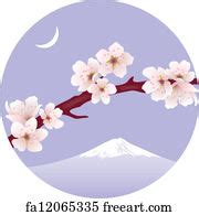 Free art print of Fuji mount, sakura tree and pagoda. Fuji mount, sakura tree and pagoda vector ...