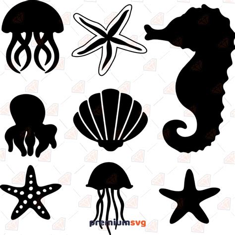 Black Sea Creatures Bundle SVG & Clipart Files | PremiumSVG