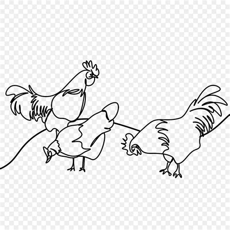 Abstract Line Drawing Animal Chicken Flock, Animal Drawing, Animal Sketch, Abstract PNG ...