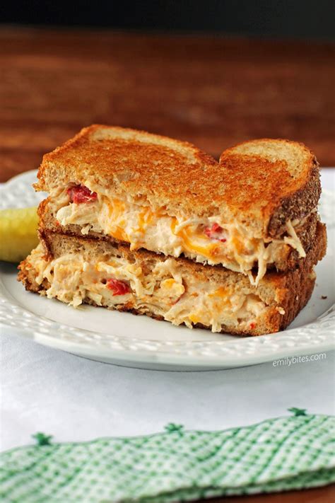 Pimento Cheese Chicken Salad Sandwiches (Chilled or Grilled) - Emily Bites